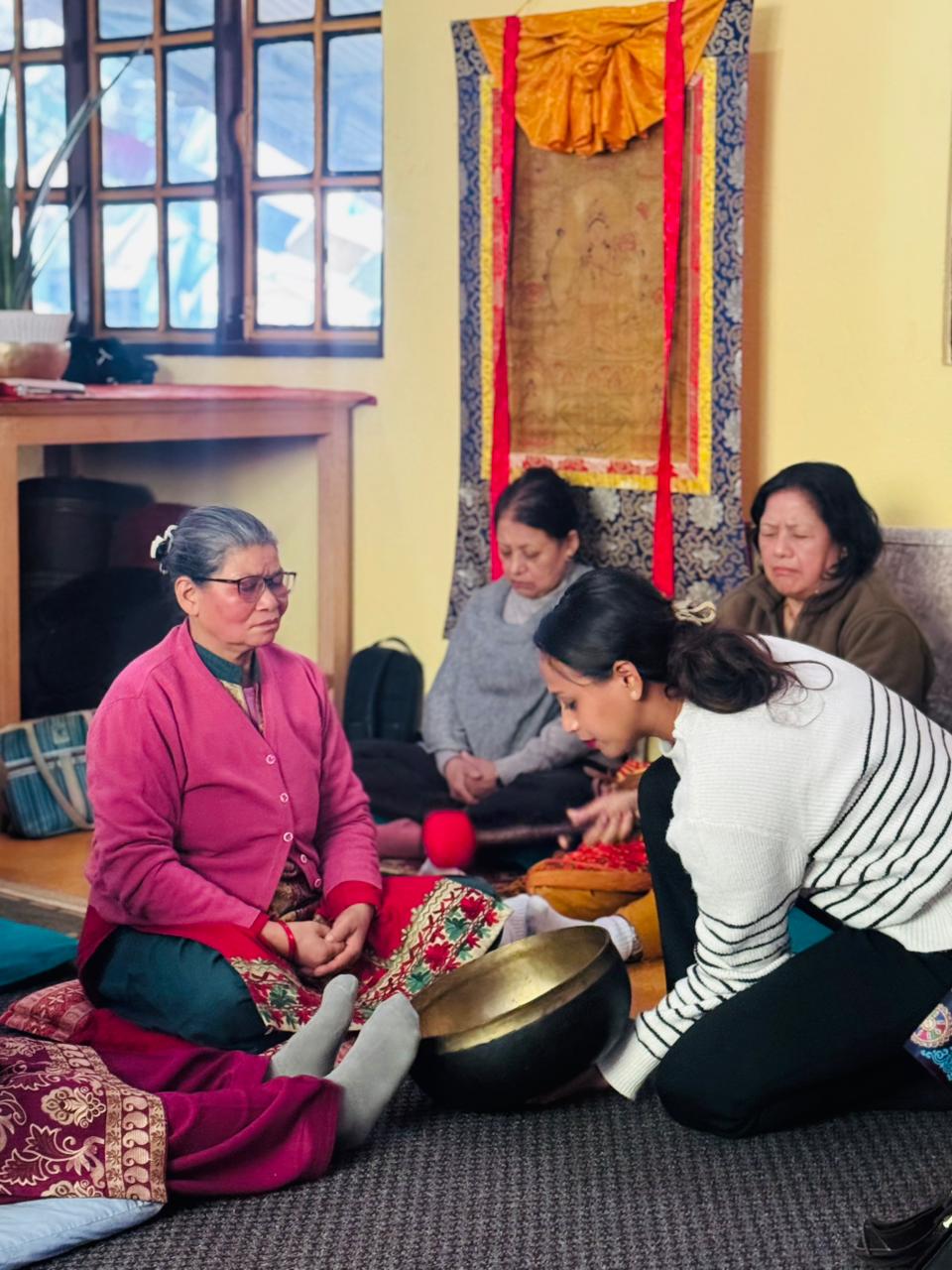 Monk Teaching with Ritual Bell